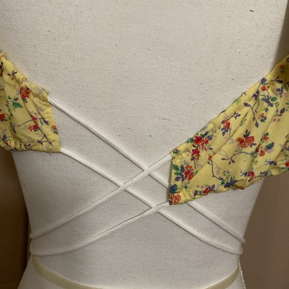 Love + Harmony Floral Yellow Puff Sleeve Top medium - Picture 5 of 7